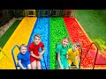 Five Kids Four Colors Pools And Truck With Balls Baby Alex And Other Videos