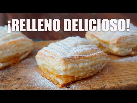 Hojaldres rellenos de crema y naranja