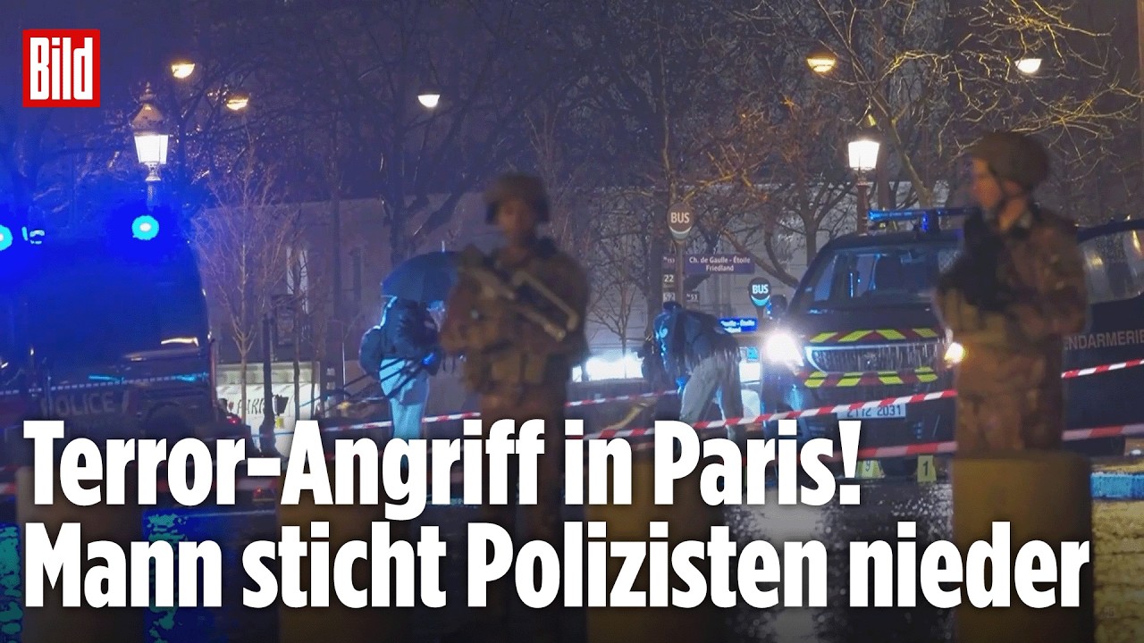 TERROR-ALARM IN PARIS: Messerangriff am Arc de Triomphe – Islamist sticht auf Polizisten ein
