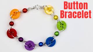 Rainbow Button Bracelet Tutorial