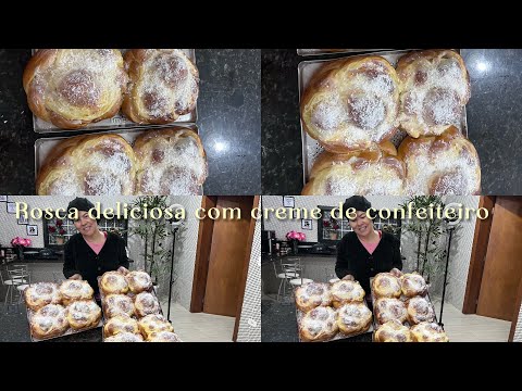 Rosca com cobertura de coco e leite condensado