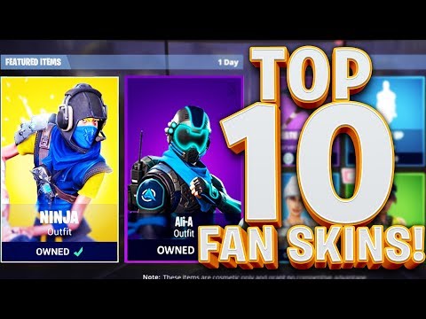 TOP 10 FORTNITE BATTLE ROYALE CUSTOM SKINS!