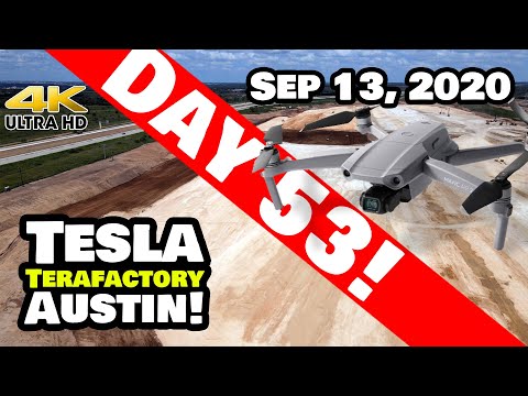 Tesla Gigafactory Austin 4K  Day 53 - 9/13/20  Terafactory TX - Amazingly Gorgeous & Productive Day!