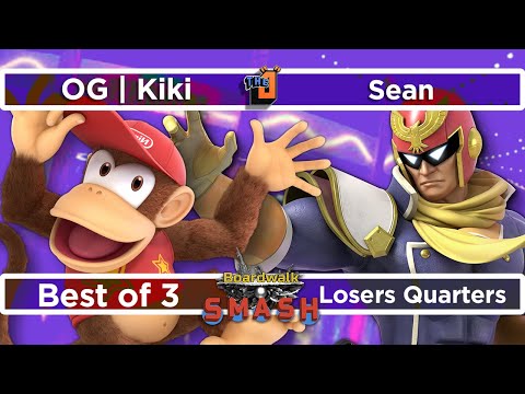 Sean (Captain Falcon) vs Kiki (Diddy Kong) - Losers Quarters  -Boardwalk Smash #32 - SSBU