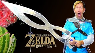 5 ZELDA Weapons in REAL LIFE - Breath of the Wild vs Fruit Ninja (IRL)
