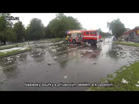 Havířov: Město zasáhla bouřka s přívalovým deštěm a krupobitím