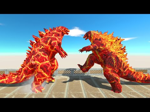 Monster Godzilla 2021 Lava Vs Godzilla 2014 Lava Death Fall - Animal Revolt Battle Simulator