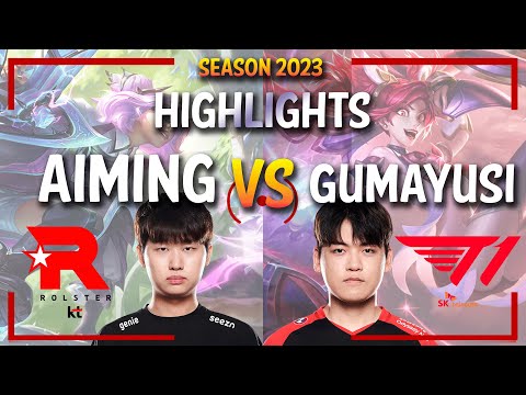 KT Aiming vs T1 Gumayusi - HIGHLIGHTS - Aiming ZERI vs JINX - KR Ranked