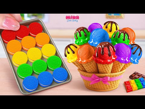 🍰Amazing Ice Cream vs Rainbow Oreo Cake🍰Miniature Cake Decorating Secrets | Mina Sweet Baking