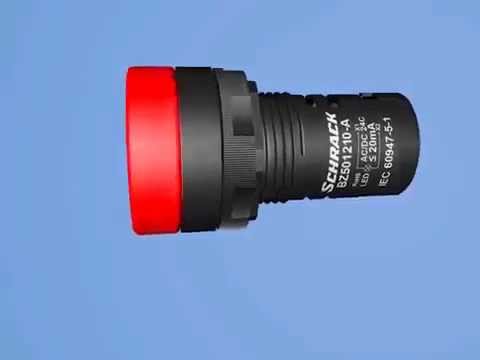 Video Lampa de semnalizare cu LED, monobloc, 230V-AC, rosu