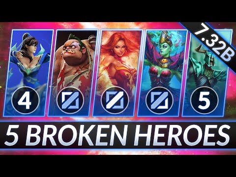 5 MOST BROKEN HEROES of EVERY ROLE - SPAM These for FREE WINS - Dota 2 Guide