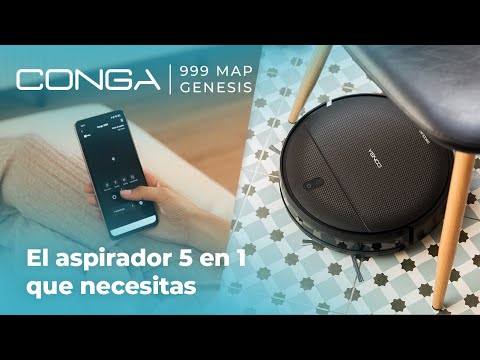 Robot aspirador Conga 999 Map Genesis con Motor 2000Pa, 2 cepillos, Autonomía de 120 minutos y APP