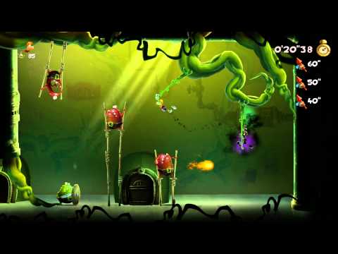 Rayman Legends 100% Walkthrough Part 35 - World 4 Invaded - The Deadly Lights & Infiltration Station