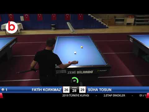 FATİH KORKMAZ & SÜHA TOSUN Bilardo Maçı - 2019 TÜRKİYE KUPASI 2.ETAP ERKEKLER-4.ÖN ELEME