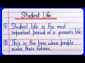 10 Lines Essay On Student Life In English Student Life Essay In English 10 Lines Student Life