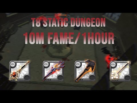 Albion Online 4 man T8 static fame farm (1 HOUR/ 10M FAME)