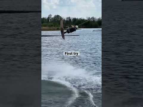 Crazy wakeboard trick first try #shorts #wakeboarding #sports