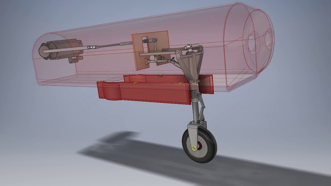 Carrello anteriore Falco F8L, Nose landing gear system, moving components