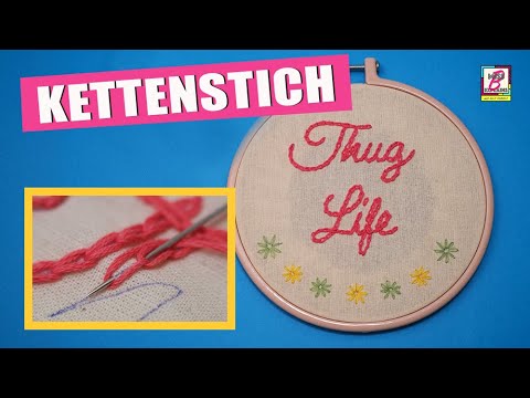 Mit dem Kettenstich eine Schrift sticken