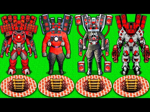 WHAT INSIDE this SECRET PITS of SPEAKER MAN TITAN vs SKIBIDI TOILET & TV MAN in MINECRAFT animation