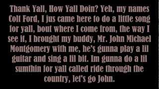 Colt Ford - ride through the country (Lyrics)