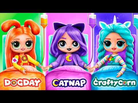 CatNap, CraftyCorn and DogDay in Poppy Playtime Hospital / 32 LOL OMG DIYs
