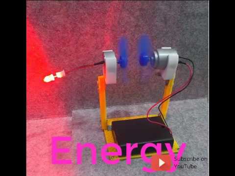 Electric Generator Motor Energy Wind Turbine Power Mini Kids LED Education DC AC Video