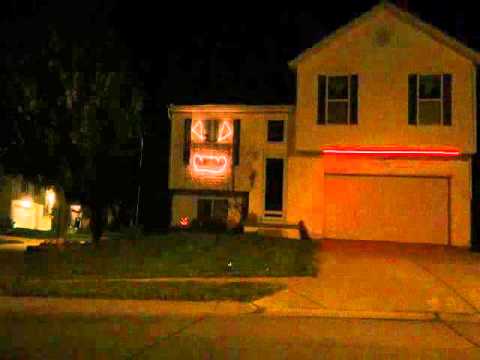 Halloween Light Show 2015 "Phil Collins" I can feel it coming in the air tonight