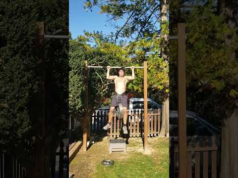 135lb Weighted Pull Up x 2 @170lbs BW #fitness #gym #calisthenics