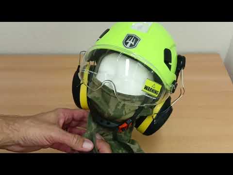 GREEN DEVIL Mervex Vent Schutzhelm mit Visier und Gehörschutz Industrie Forst Bau Höhle Klettern