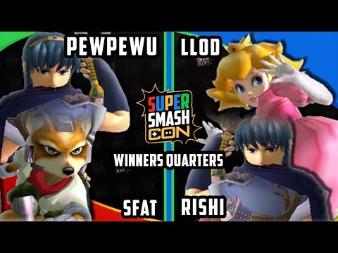 Smash Con 2017 SSBM - PewPewU & SFAT vs. Llod & Rishi - Smash Melee Doubles WQ