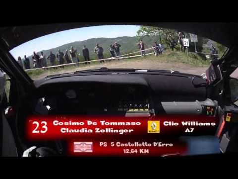 Cameracar Rally Coppa d'Oro 2016 De Tommaso-Zollinger Clio W A7 - PS5 5°tempo assoluto