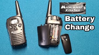 How to remove batteries from Midland X-tra Talk. Walkie-Talkies.
