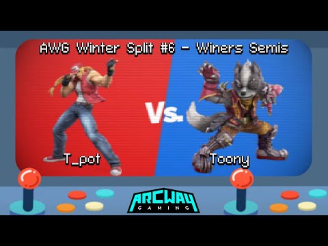 AWG Winter Split #6 Winners Semis - PTM T_pot (Terry) vs Toony (Wolf, Diddy Kong) - SSBU