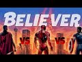 Believer Song Ft Captain America Vs Iron Man Vs Thor Imagine Dragons Believer