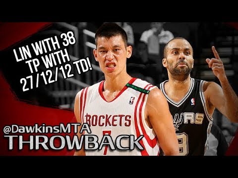 Tony Parker vs Jeremy Lin EPiC PG Duel 2012.12.10 - Lin With 38, TP With 27-12-12 TD!