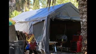 (TIMELAPSE) How one person can set up a 10x20' carport tent