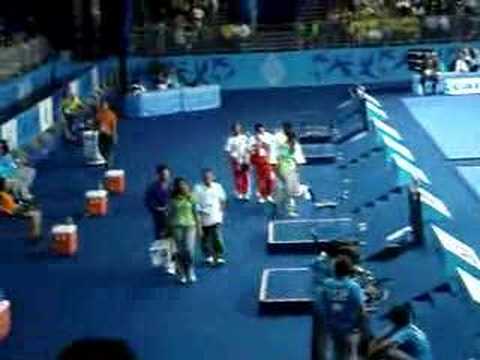 Tiago Camilo chegando para lutar a final do pan Rio-2007