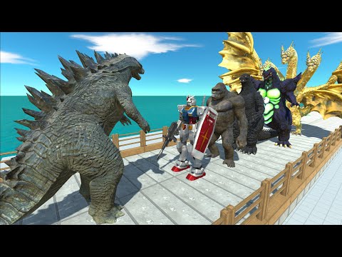Godzilla 2014 Pyramid Death Run - Animal Revolt Battle Simulator