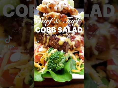 Surf n Turf Cobb Salad#surfnturf #cobbsalad #bacon #steak #shrimp #salad #easyrecipes #dinnerideas