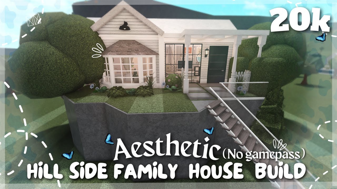20K! BLOXBURG: AESTHETIC HILLSIDE FAMILY HOUSEBUILD (2-STORY), NO GAMEPASS!!
