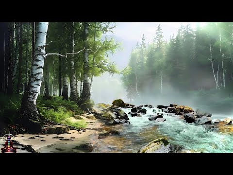 432 Hz Healing Frequency: Soothing Piano with Riverfall  (Nature Relaxation)