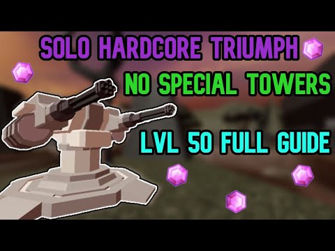 Solo Hardcore NO SPECIAL TOWERS Triumph + Full Guide - Tower Defense Simulator | TDS