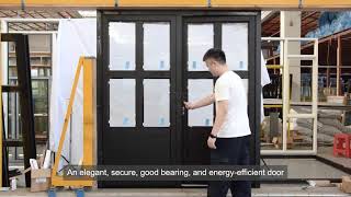 S75 Aluminum glass patio french door