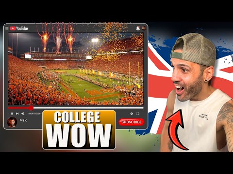 BRITISH GUY reacts to the most INSANE College Football Stadium Atmospheres!