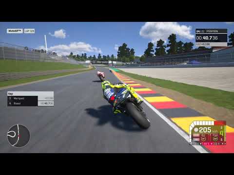 MotoGP 19 Gameplay-  Rossi @ Sachsenring (120% Difficulty) + Setup
