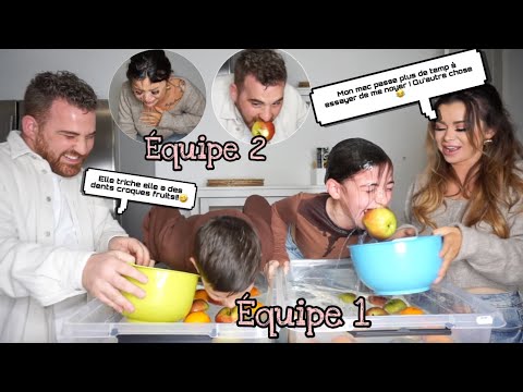WATER FRUITS CHALLENGES EN FAMILLE ( qui en attrapera le plus en 1min ) HILARANT 🤣😭🍏🍊