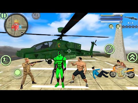 Green Deadpool Rope Hero: Vice Town City Crime Simulator - Android Gameplay