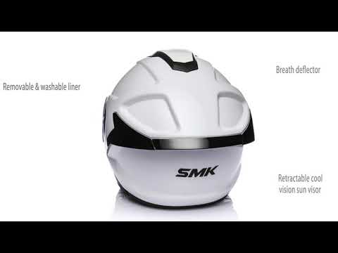SMK Titan White Gloss Helmet SMK Titan Whit...
