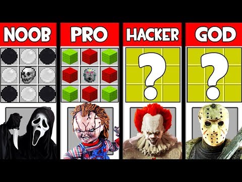 Minecraft Battle: HORROR MOVIE CRAFTING CHALLENGE - NOOB vs PRO vs HACKER vs GOD Minecraft Animation